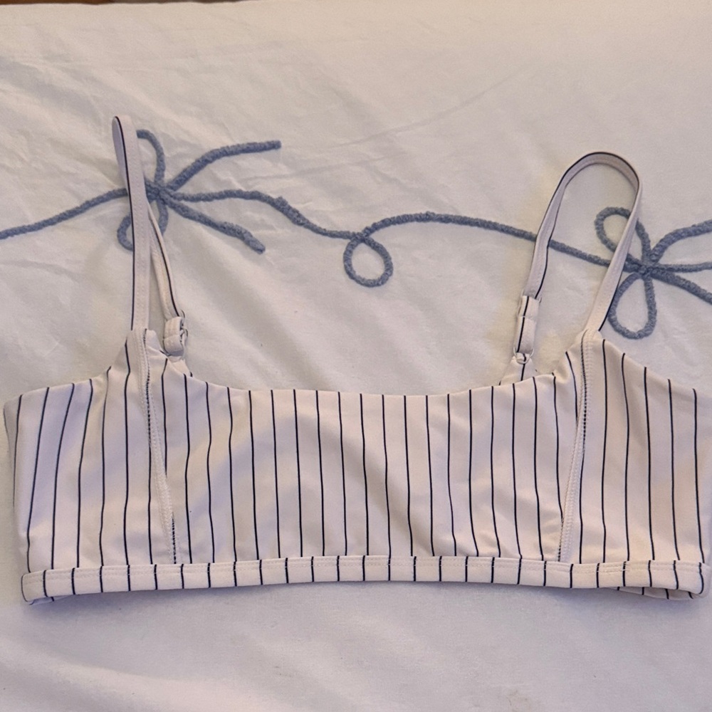 WeWoreWhat Striped White and Black Bralette